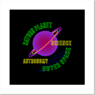 Saturn Planet Astronomy Outer Space Science Funny Graphic Design Gifts T-shirt Posters and Art